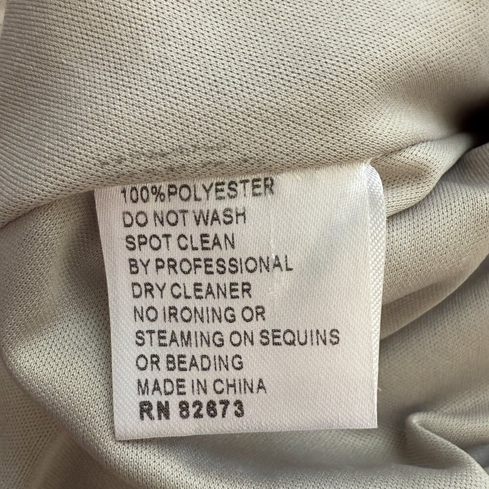 NWOT Montage by Mon Cheri Strapless Beaded Satin Gown Womens 12 Champage Sheer - Picture 15 of 15